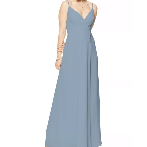 Bill Levkoff style 7109 size 4 bridesmaid slate - Picture 3 of 4